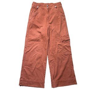 Anthropologie Pilcro Cargo Pants size 28 rust orange red wide leg 6 utility